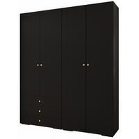 GARDEROBEN-SET 236,7/200/47 - Goldfarben/Schwarz, Holz/Kunststoff (200/236.7/47cm) - Abiks Möbel