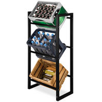 GETRÄNKEREGAL Mattis Schwarz - Schwarz Hochglanz/Schwarz, Naturmaterialien/Metall (55/112/32cm) - BoMoe