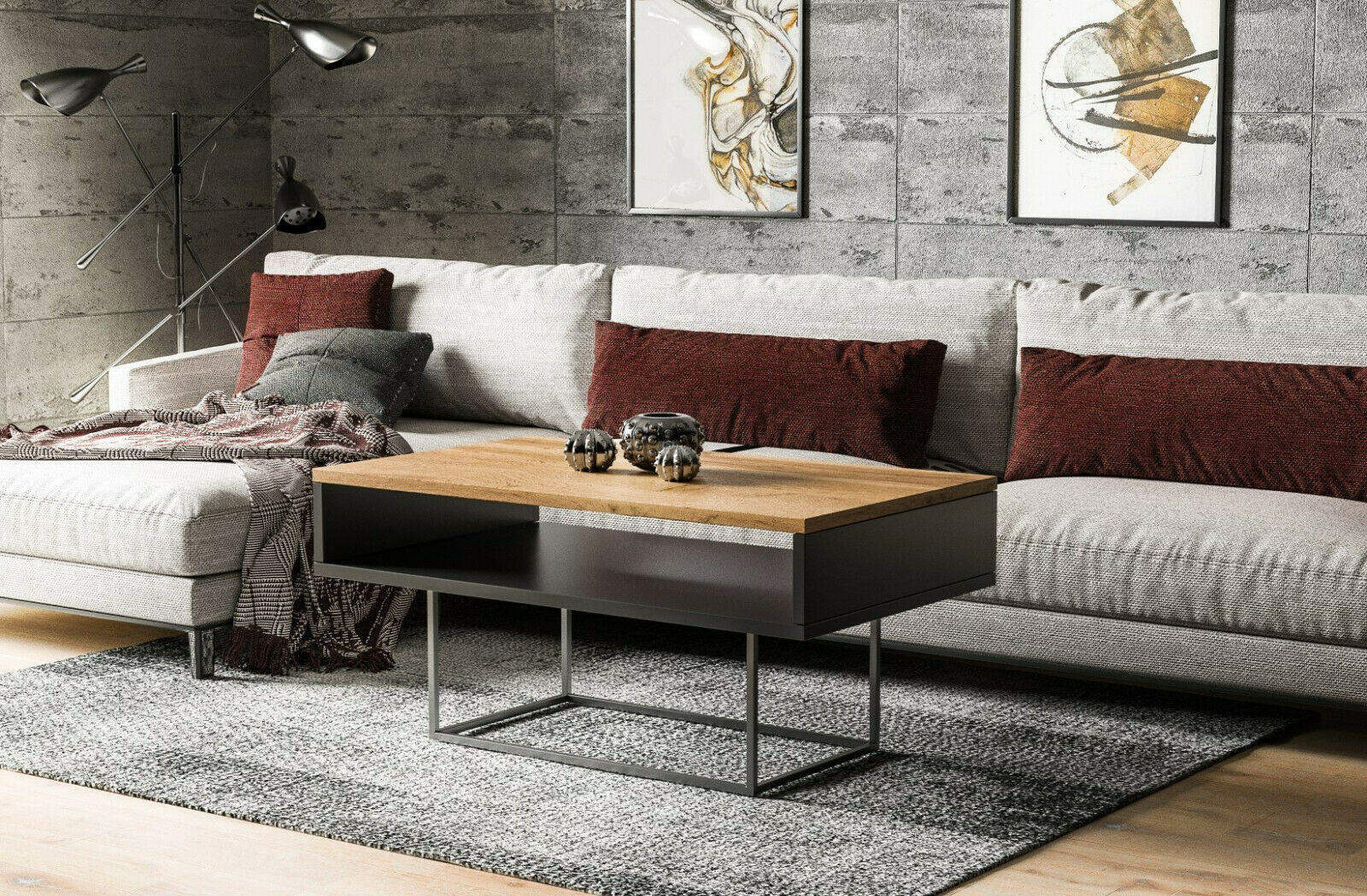 COUCHTISCH Enna - Eiche Wotan, Holzwerkstoff (100/60/53cm) - Endo-Moebel