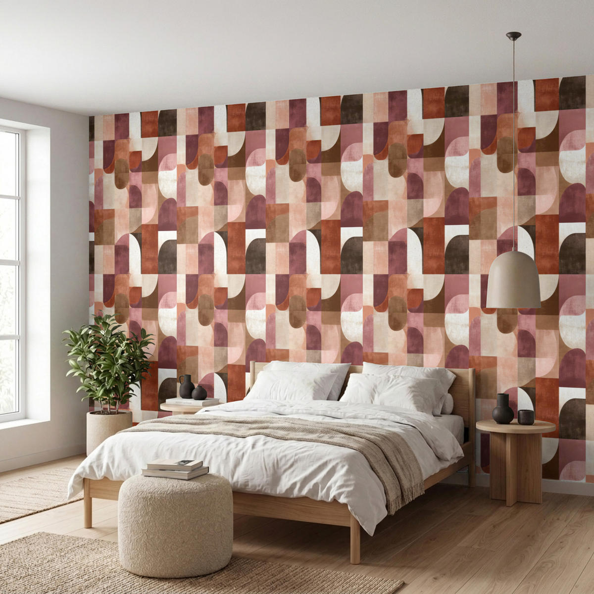 TAPETE - Geometrie - Modern - Retro - 500x200 cm - Multicolor, Papier (500/200cm) - OnlyWow
