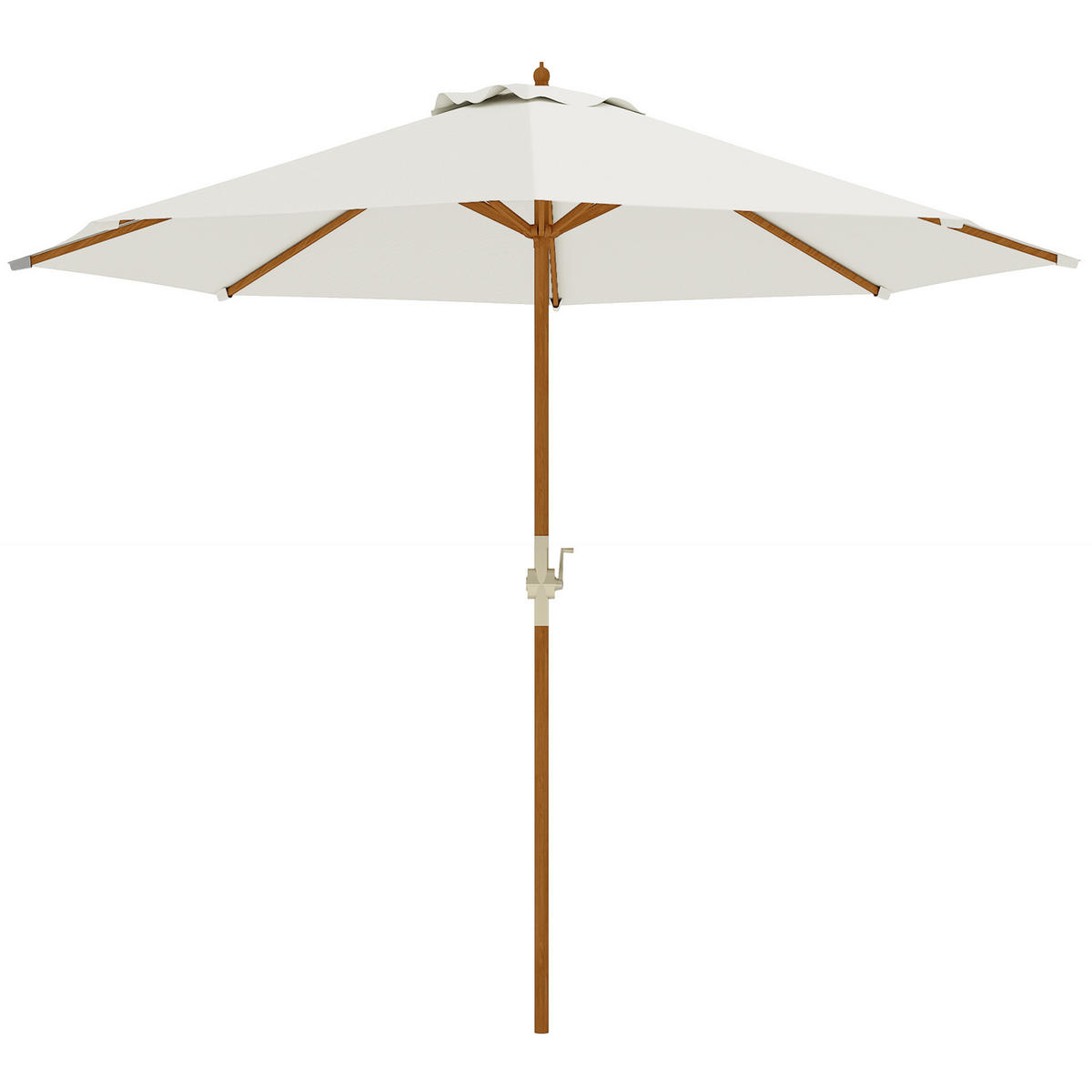 SONNENSCHIRM rund Ø270/250 cm DE-11501 Holz Beige - Beige, Textil (270/270cm) - ComfortXL