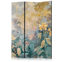 PARAVENT Einseitig Bedruckter 3-tlg 135x172 cm Wiese mit Wildblumen - Multicolor, Holz/Textil (135/172/3cm) - Muralo
