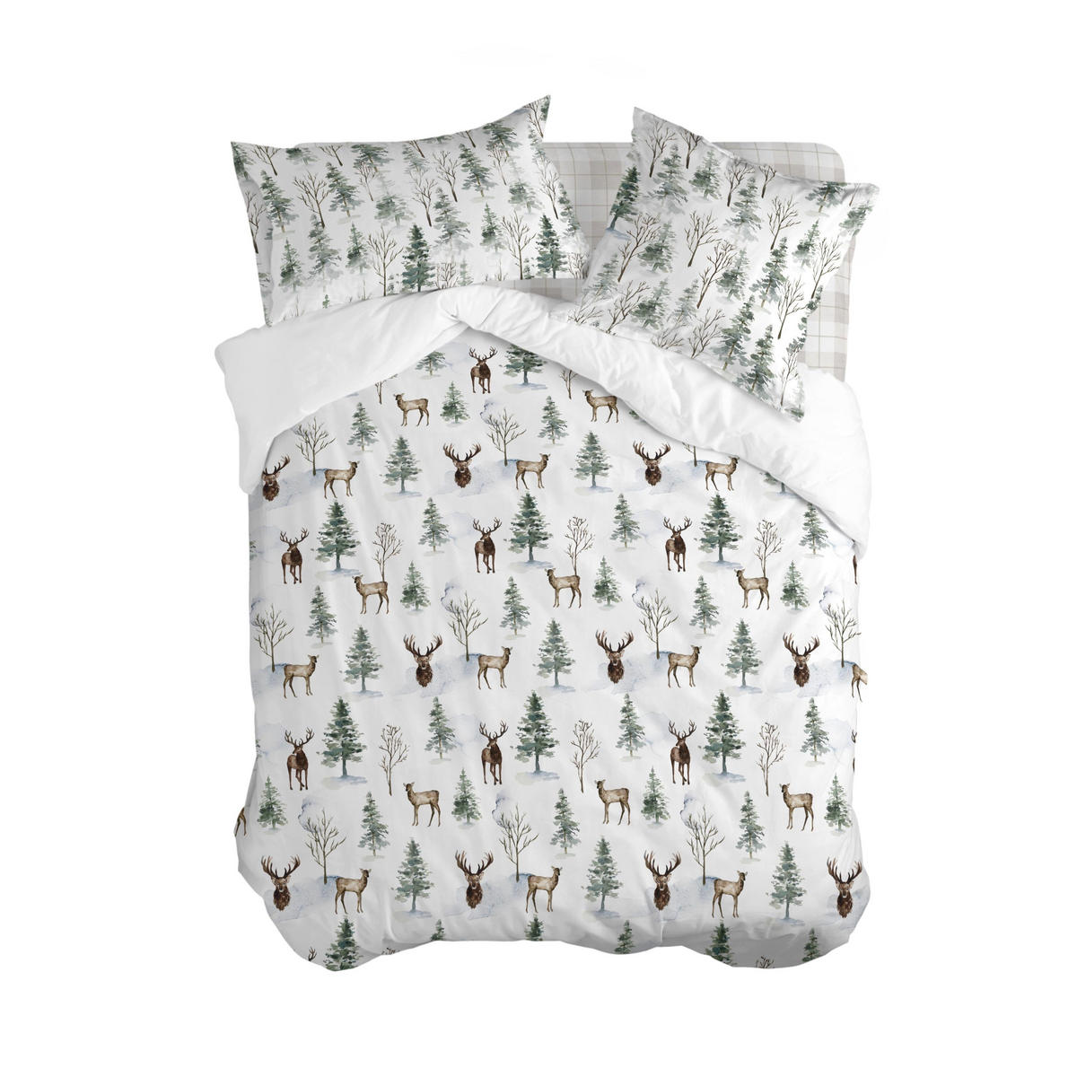 SPANNBETTLAKEN Mystical winter 160x200x32 cm (Bett 150/160) - Multicolor, Textil (160/200cm) - Happy Friday