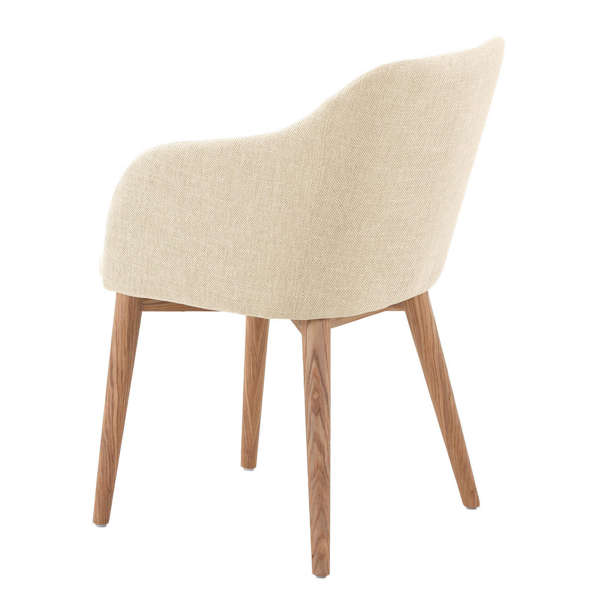 ARMLEHNENSTUHL - Webstoff / Esche massiv - Creme, Textil (54/82/60cm) - home24
