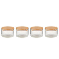 VORRATSGLAS (4er Set) Woodlock - Transparent, Glas/Holz (11/8/11cm) - Butlers