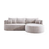 ECKSOFA FIORE L-förm Moderne Ausziehbare Schlaf-Funktion, automatischer Auffaltung, lose Rückenkissen freistehend RECHTS 284x183x82cm White - Weiß, Holz/Textil (284/183cm) - DomoHome