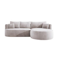 ECKSOFA FIORE L-förm Moderne Ausziehbare Schlaf-Funktion, automatischer Auffaltung, lose Rückenkissen freistehend RECHTS 284x183x82cm White - Weiß, Holz/Textil (284/183cm) - DomoHome
