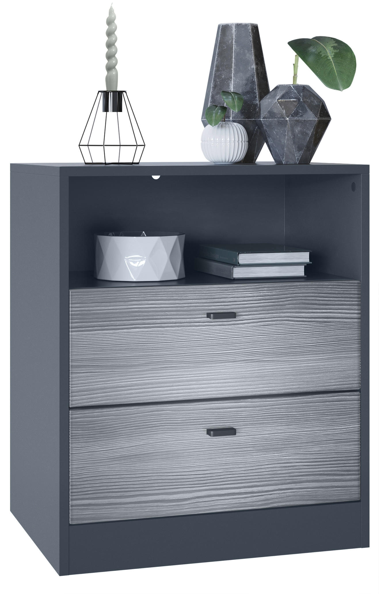 KOMMODE Pino Fronten in Avola-Anthrazit - Anthrazit, Holzwerkstoff (56/67.5/36cm) - Vladon