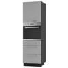 BACKOFEN-HOCHSCHRANK Kvantum D14/RU/3M Dust Grey Matt / Schwarz Matt 60 / 59 / 207cm - Schwarz/Grau, Holz/Holzwerkstoff (60/207/59cm) - Feldmann-Wohnen
