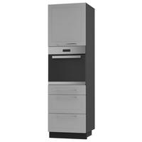 BACKOFEN-HOCHSCHRANK Kvantum D14/RU/3A Dust Grey Matt / Schwarz Matt 60 / 59 / 207cm - Schwarz/Grau, Holz/Holzwerkstoff (60/207/59cm) - Feldmann-Wohnen