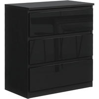 KOMMODE 70 Schwarz & Hochglanz 70x39x78,5 cm - Schwarz Hochglanz, Holzwerkstoff (70/78.5/39cm) - Mobelsta