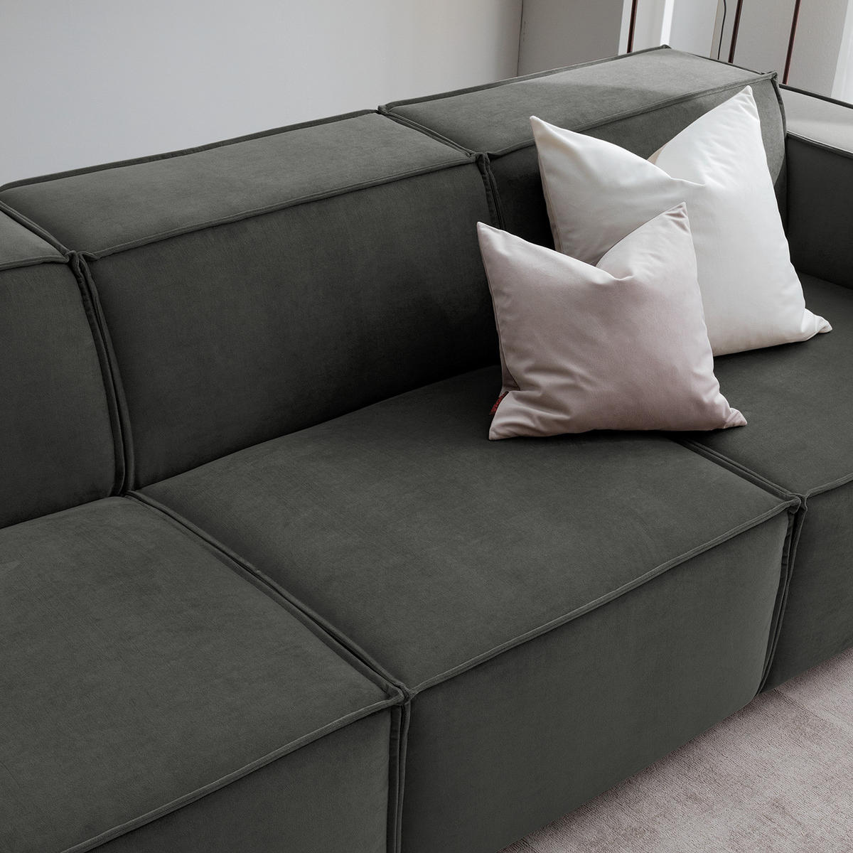 3-SITZER SOFA - Grau, Textil (260/70/96cm) - home24