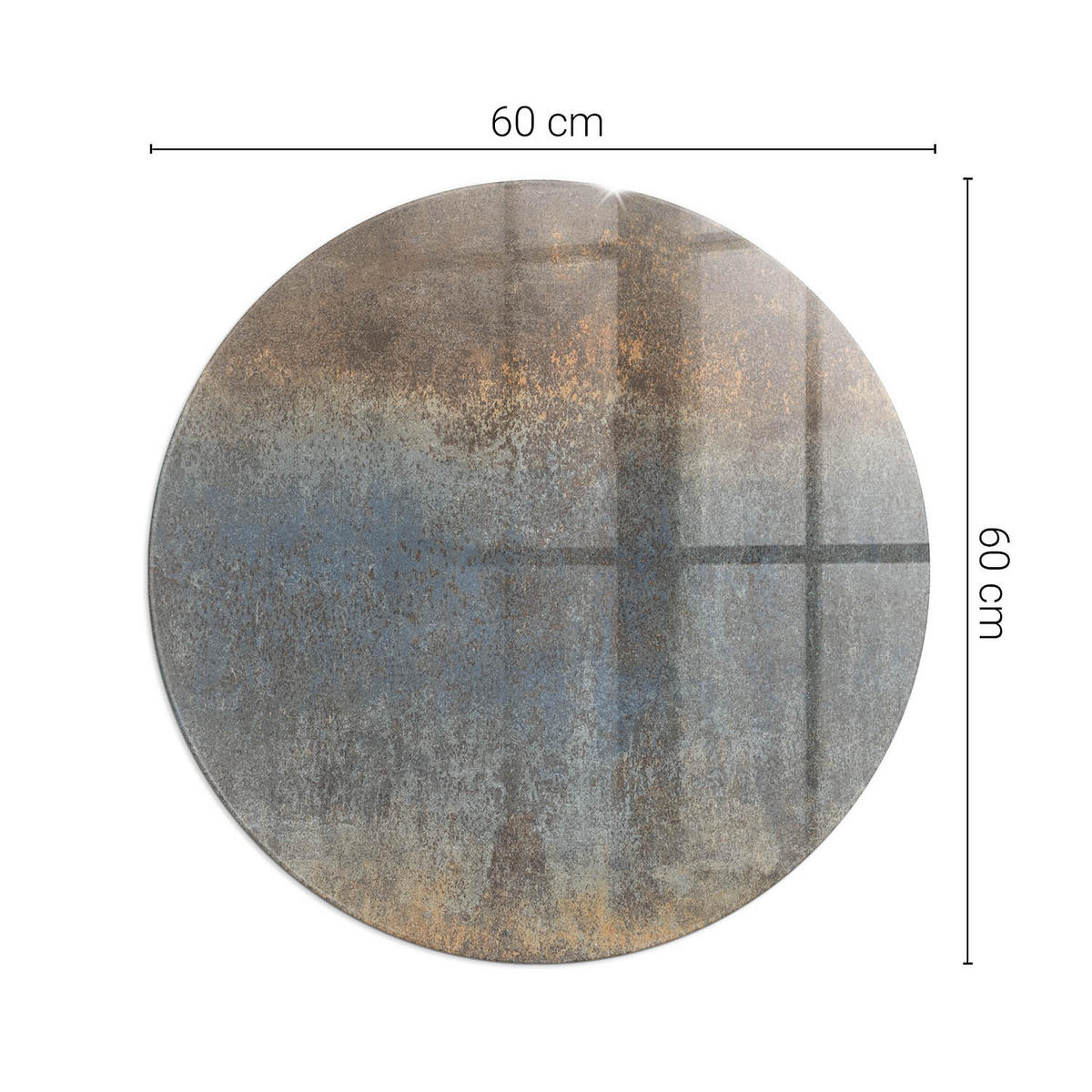 GLASPLATTE für Kamin Ø 60 cm Braun - Braun, Glas (60/60/0.4cm) - ArtPrintCave