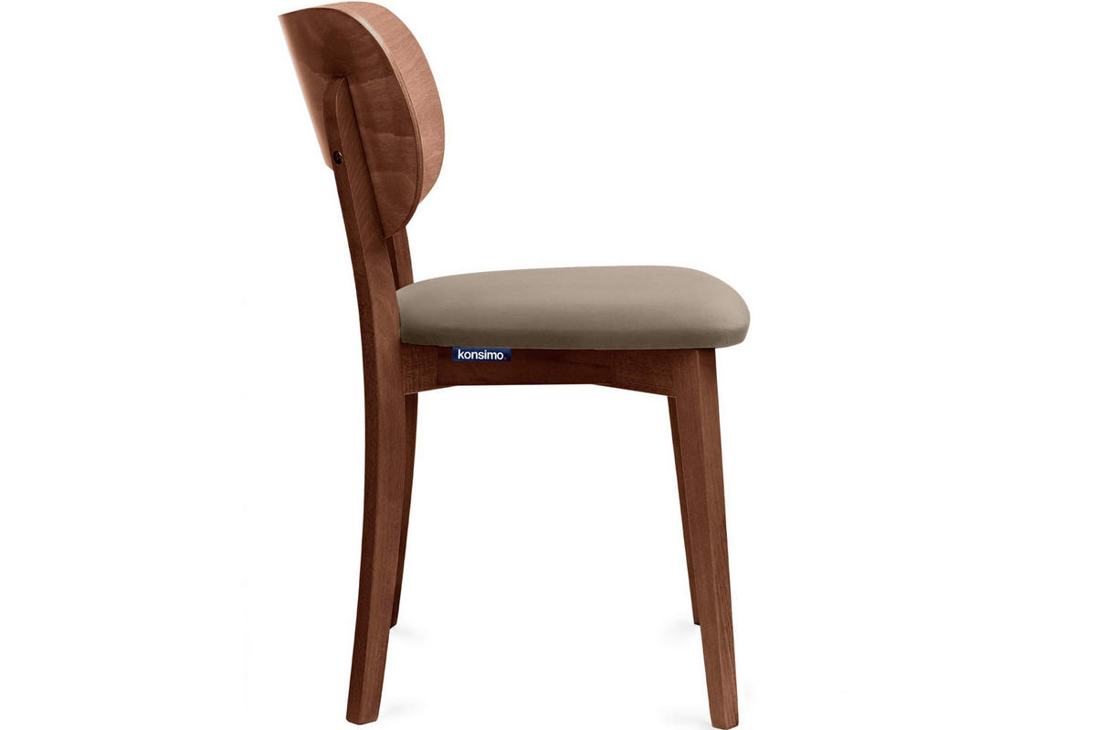 ESSZIMMERSTÜHLE LYCO (2er-Set), beige / Walnuss mittel - Beige/Walnussfarben, Holz/Buchenholz (47/81/45cm) - KONSIMO®