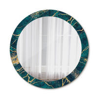 SPIEGEL Ø80 cm Rund mit Aufdruck - Türkis, Glas (80/80/0.4cm) - TULUP
