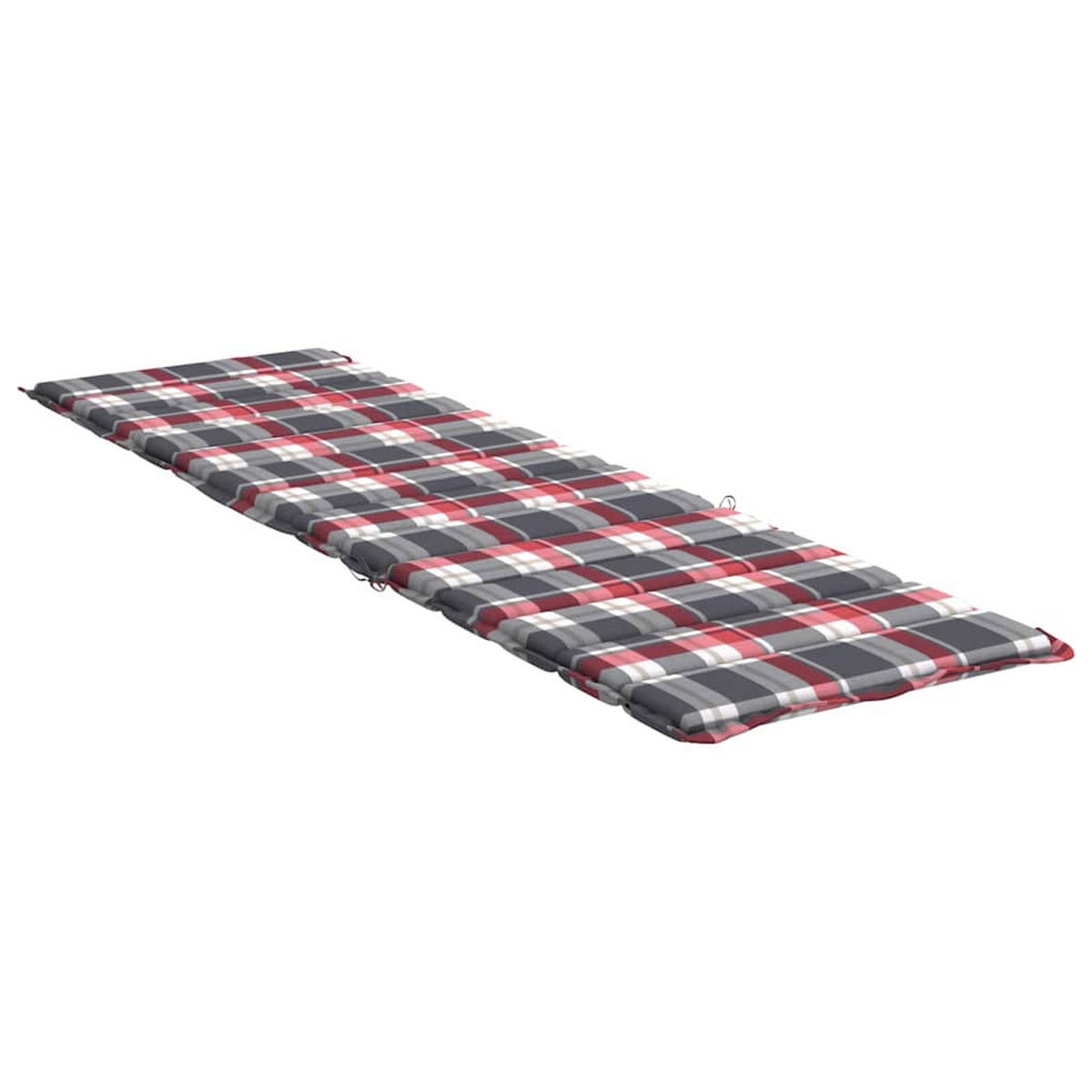 SONNENLIEGEN-AUFLAGE Rot Karomuster 200/70/3 Cm Oxford-Gewebe - Eukalyptusholzfarben, Textil (70/3/200cm) - vidaXL