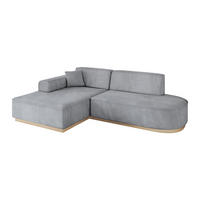 ECKSOFA Ottomane Links IREA-L1 - 232x165x80 cm Grau - Titanfarben, Holzwerkstoff/Textil (232/165cm) - ALTDECOR