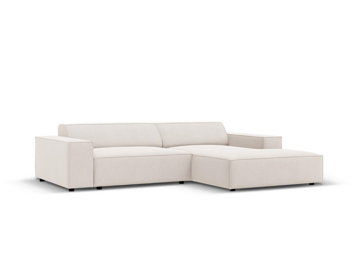 MODULARES-ECKSOFA rechts Jodie aus strukturiertem Stoff leichtes beige 3 Sitzplätze - Beige, Textil (166/224cm) - Micadoni
