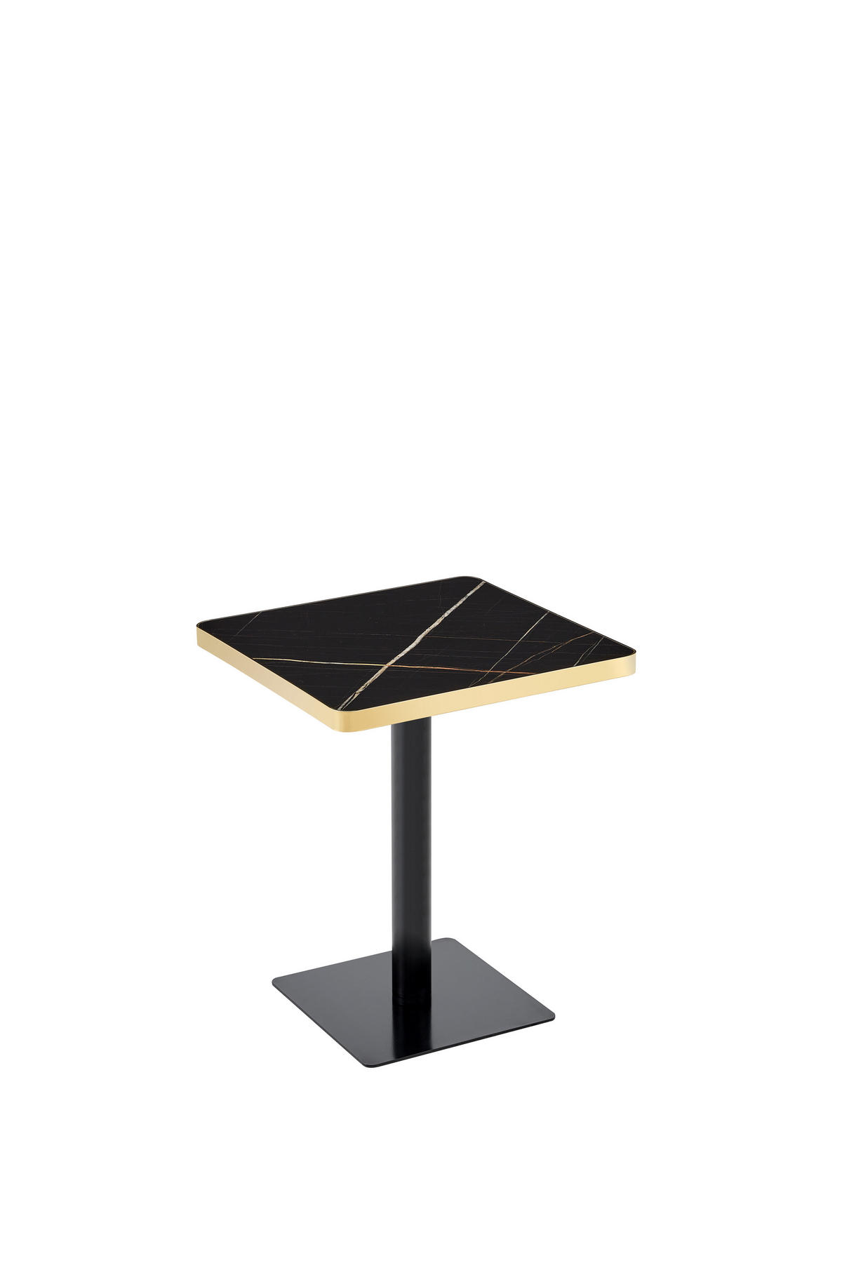BARTISCH 60/60/74 cm mit Marmor-Optik DE-40031 Schwarz - Schwarz, Metall (60/60/74cm) - ComfortXL