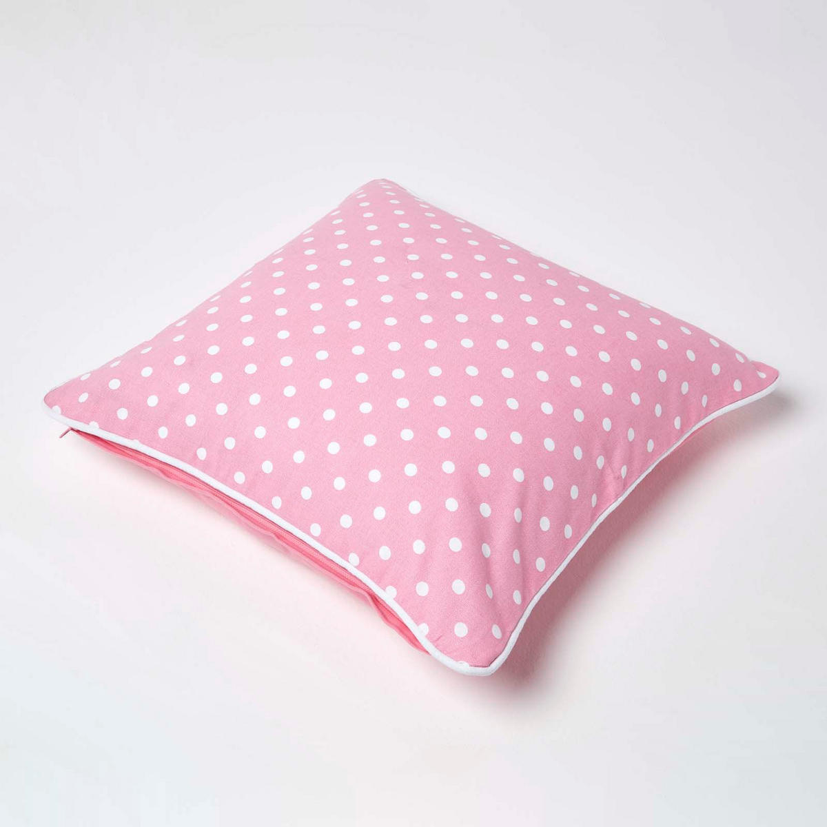 KISSENHÜLLE Polka Dots 45/45 cm, 100% Baumwolle - Rosa, Textil (45/45cm) - Homescapes