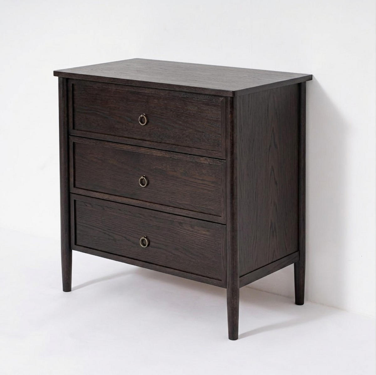KOMMODE Rose, Eichenholz und Eichenfurnier, Espresso - Braun, Holz (80/80/45cm) - WOODEK