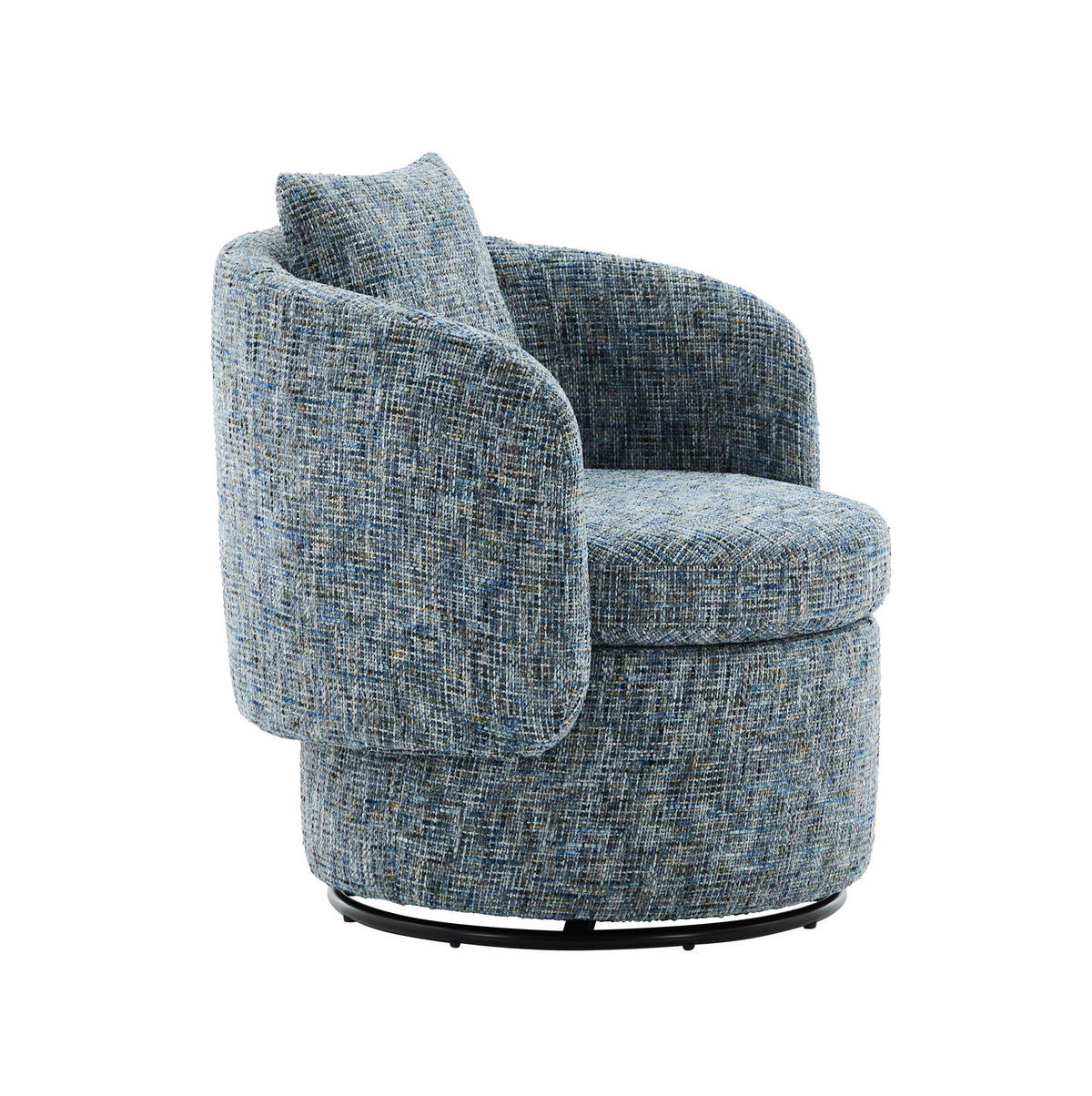 SESSEL Chenille mit verstecktem Stauraum 72/66.5/76 cm Blau - Blau, Textil (66.5/76/72cm) - Redom