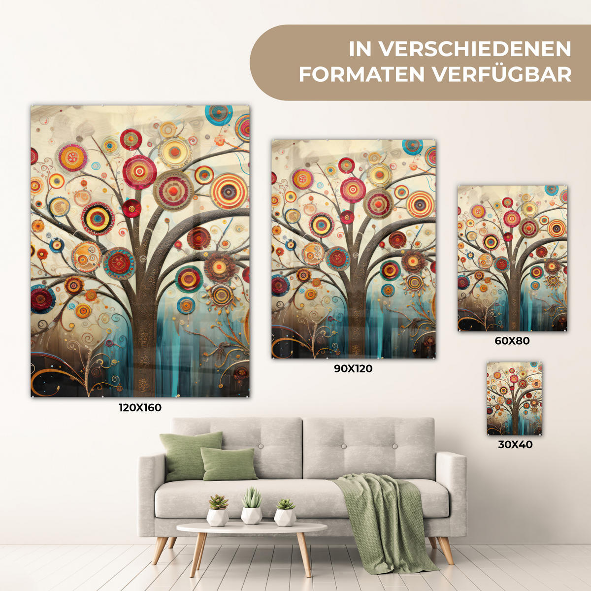 OBRAZ NA AKRYLOVOM SKLE Strom - Strom života - Farba 60x80 cm - hnedá, sklo (60/80cm) - MuchoWow