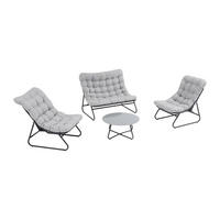 GARTENSITZGRUPPE im Set - 4 Personen - Metall - Anthrazitgrau - - Anthrazit, Metall - Vente-Unique