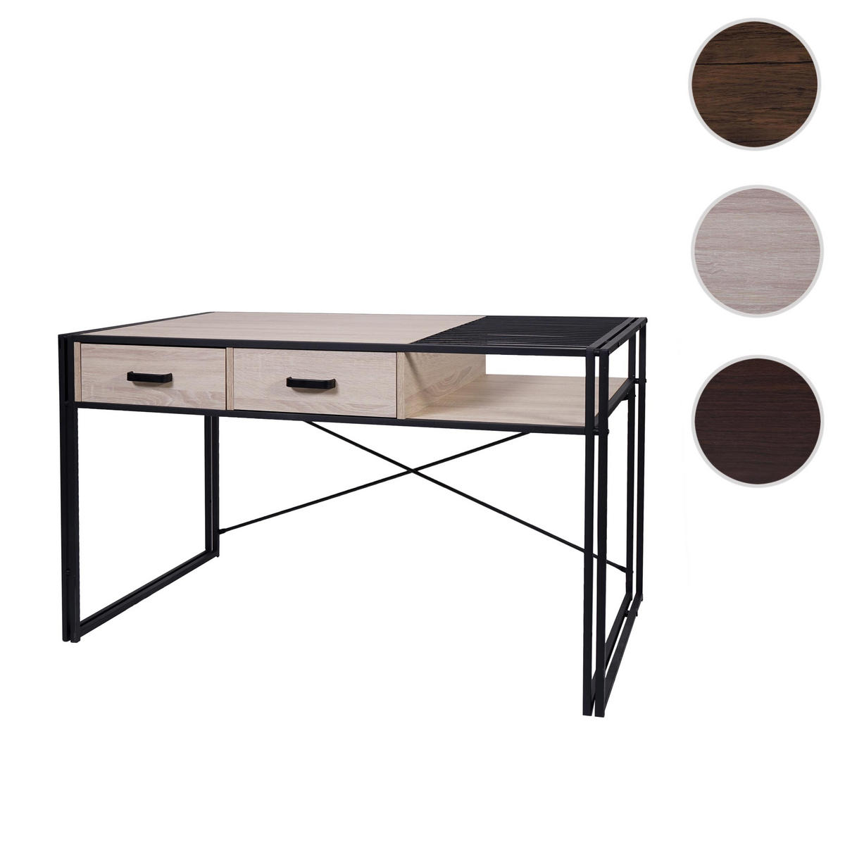 SCHREIBTISCH rechteckig Eiche Dekor - Eichefarben, Holzwerkstoff (76/120/73cm) - MCW