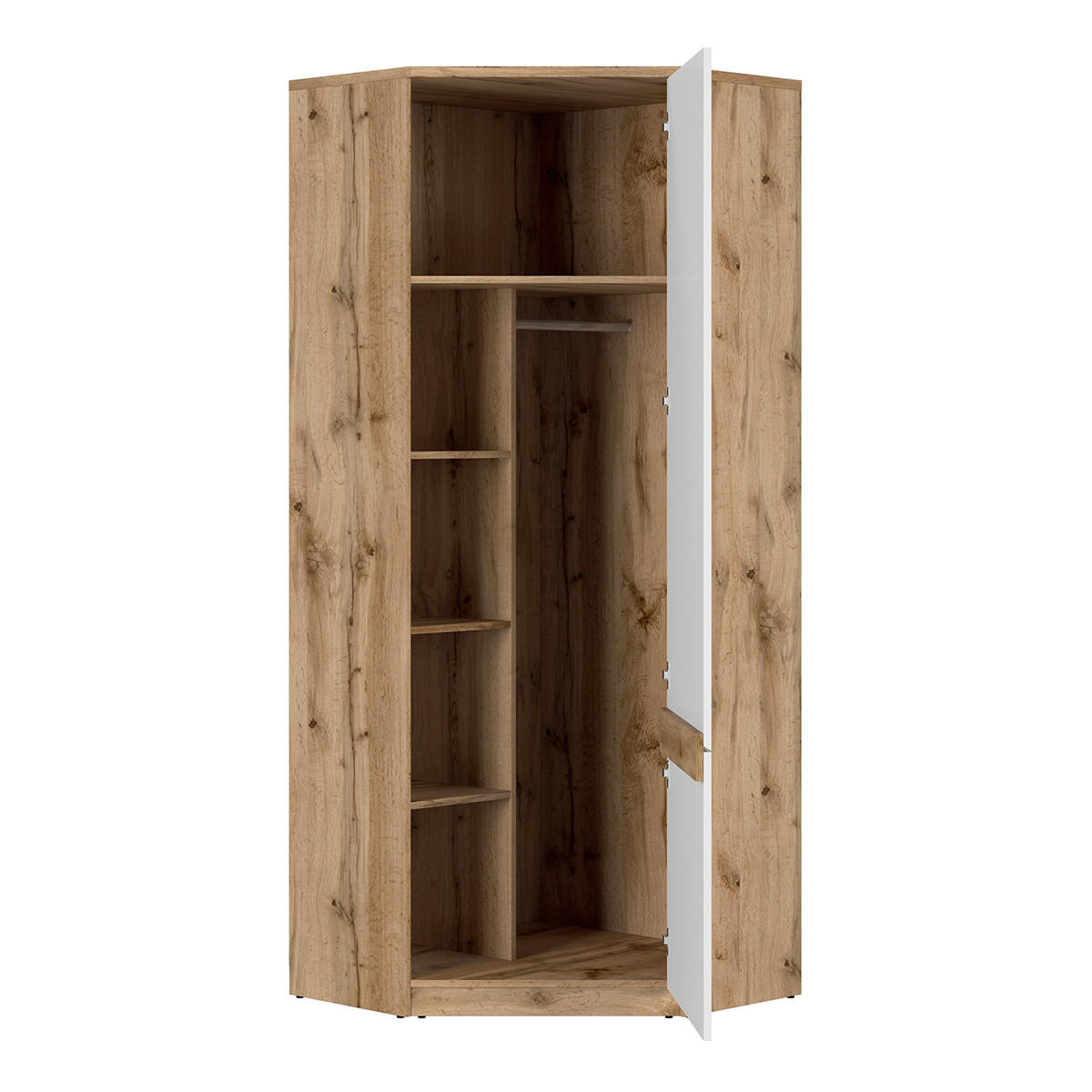 SCHRANK 1 Tür June Weiß und Holz - Weiß, Holzwerkstoff (78/198/79cm) - Petits-meubles