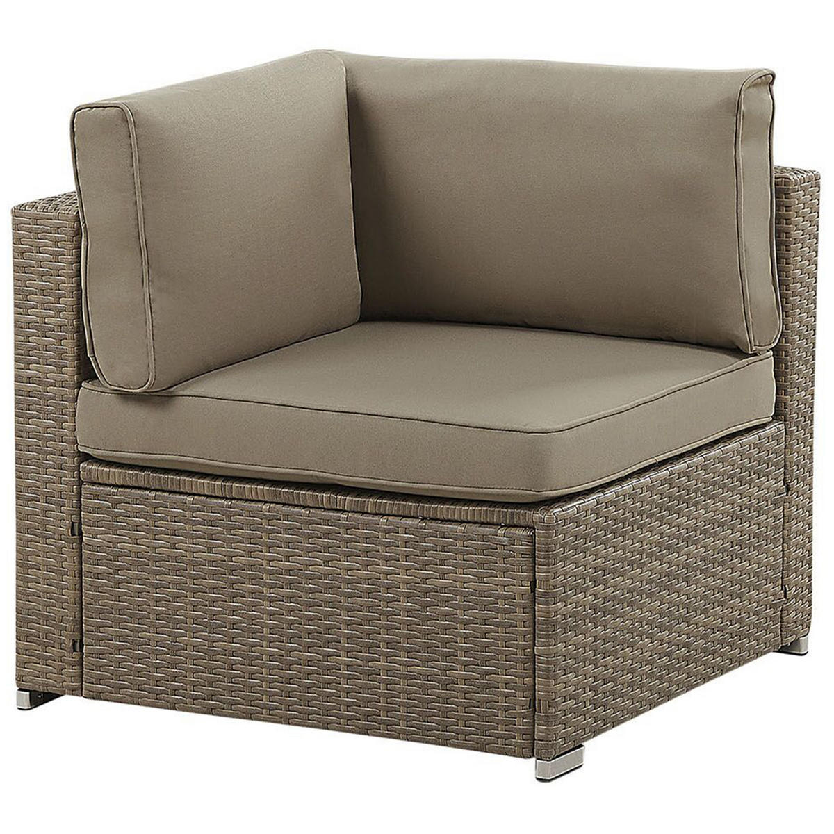 LOUNGE SET 6-Sitzer modular Braun Auflagen braun Belvedere - Braun, Kunststoff - Beliani