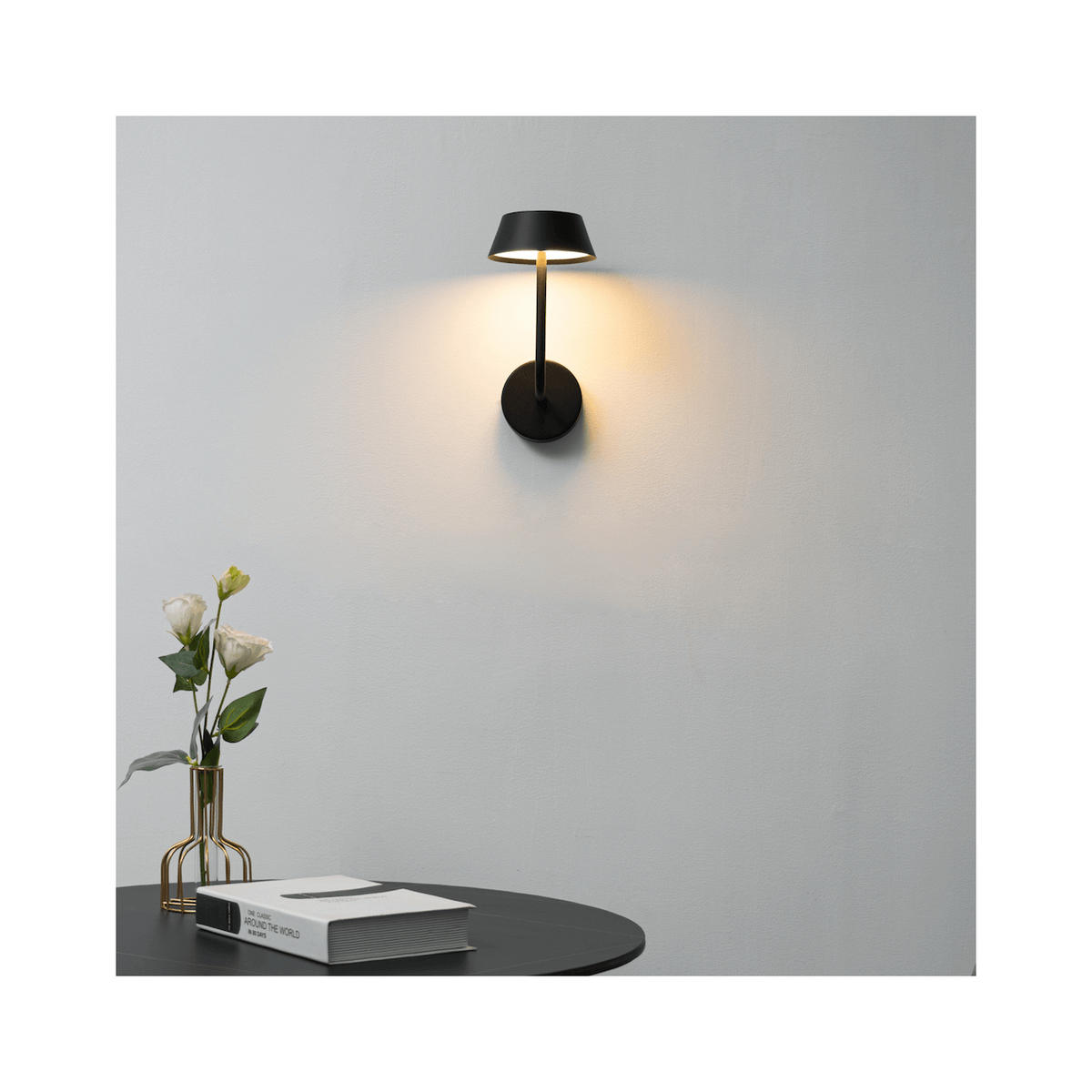 WANDLEUCHTE Fabro, Schwarz, 27cm - Schwarz, Metall (13/27/17cm) - KOSILUM