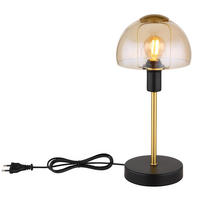 TISCHLEUCHTE Metall Glas Gold Schwarz - Goldfarben, Glas (15/15/32cm) - Globo Lighting