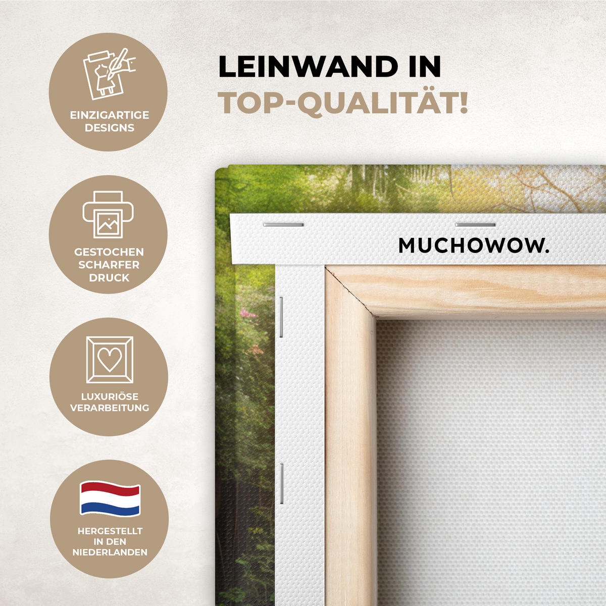 LEINWANDBILD Wasserfall - Natur - Pflanzen - Dschungel - Wasser 60x80 cm - Grün, Textil (60/80cm) - MuchoWow