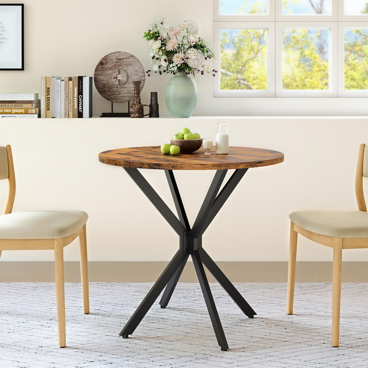 ESSTISCH Ø80/75 cm im Industrialstil DE-39992 Vintagebraun - Braun, Holzwerkstoff (80/80/75cm) - ComfortXL