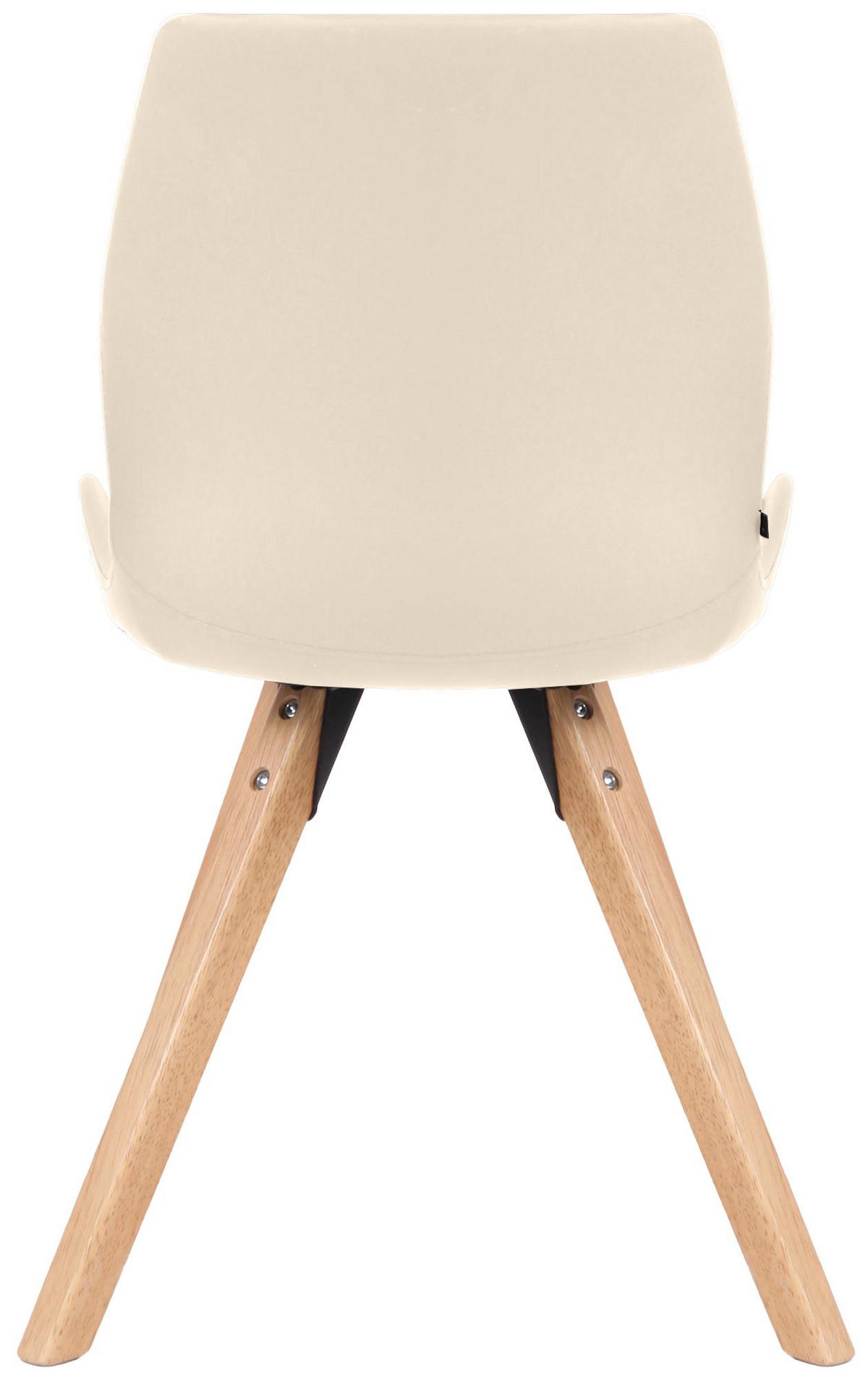 STUHL Lederlook Creme - Eukalyptusholzfarben/Creme, Holz/Textil (49/87/58cm) - CLP