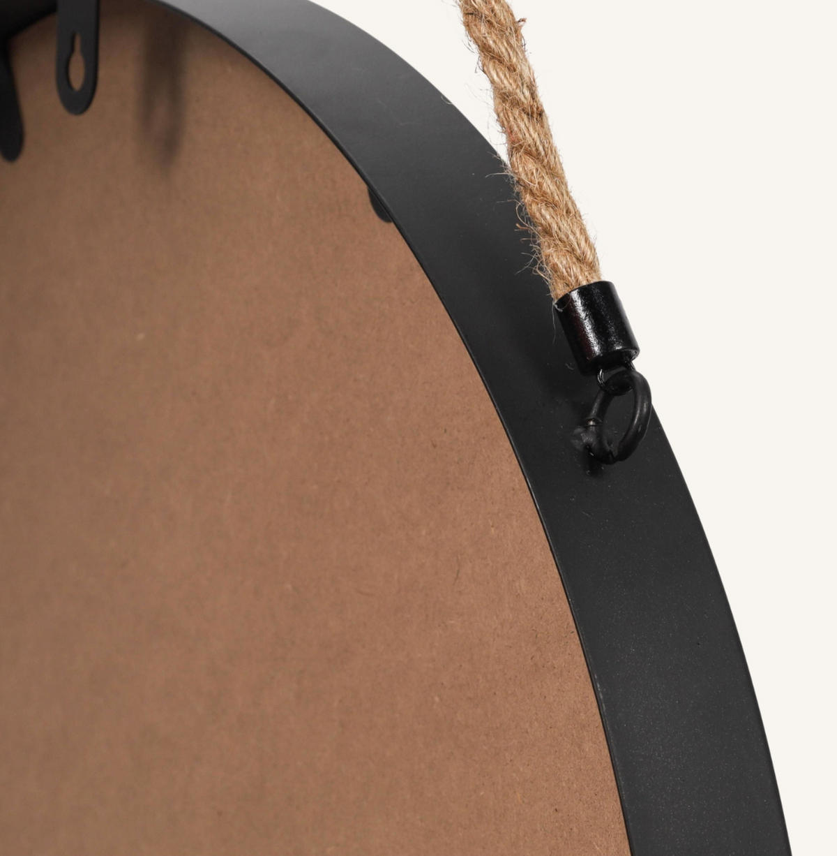 SPIEGEL rund Tindra Ø 50 cm - Schwarz, Metall (50/50/3.5cm) - STILOVO