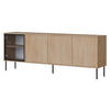 SIDEBOARD Domi 200 4D - Eichefarben/Schwarz, Holzwerkstoff/Metall (200/75/40cm) - MIRJAN24