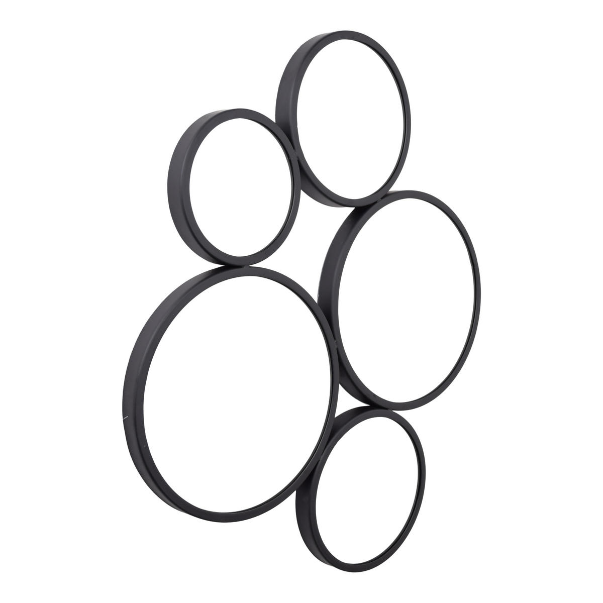 WANDSPIEGEL Bubbles Schwarz - Schwarz, Metall (82/70/4cm) - LOFT42