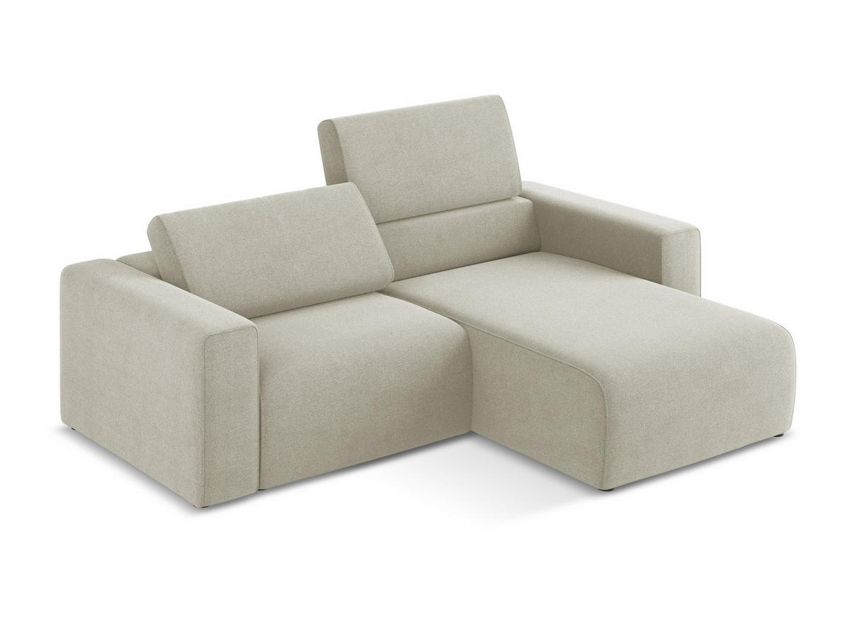 ECKSOFA Rechts Strukturstoff Stoff Beige - Beige/Creme, Kunststoff/Textil (224/167cm) - Makamii