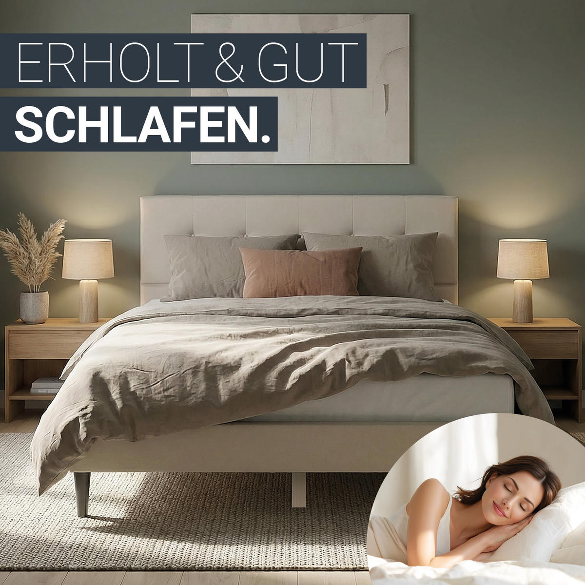 POLSTERBETT 140/200 cm in Beige + Lattenrost - Beige, Textil (140/200cm) - Homestyle4u