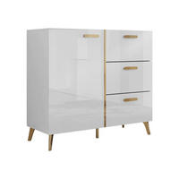 KOMMODE Picru 100 1D3SZ - Goldfarben/Weiß, Holzwerkstoff/Kunststoff (100/92/38cm) - MIRJAN24