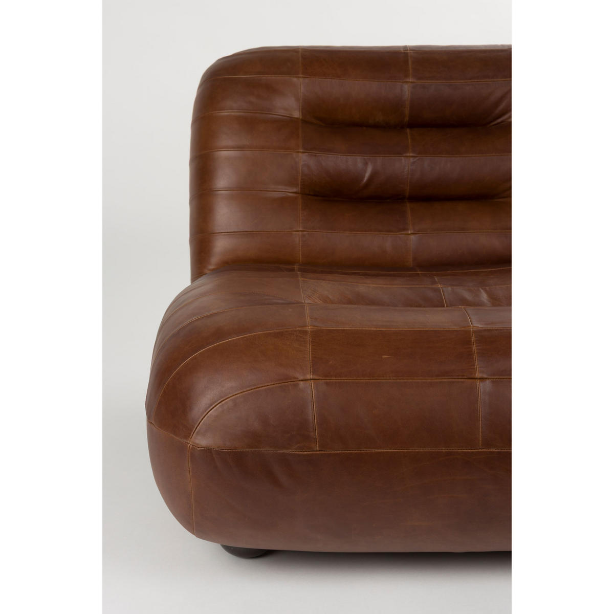 SESSEL Wyatt Leder Schokolade braun - Dunkelblau, Leder (87/70.5/101cm) - Dutchbone