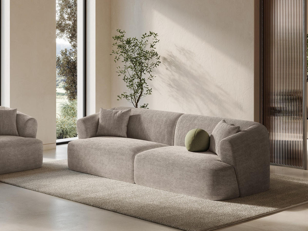 MODULARES-SOFA Campi aus Cord cappuccino 4 Sitzplätze - Cappuccino, Textil (90/70/255cm) - Cosmopolitan Design