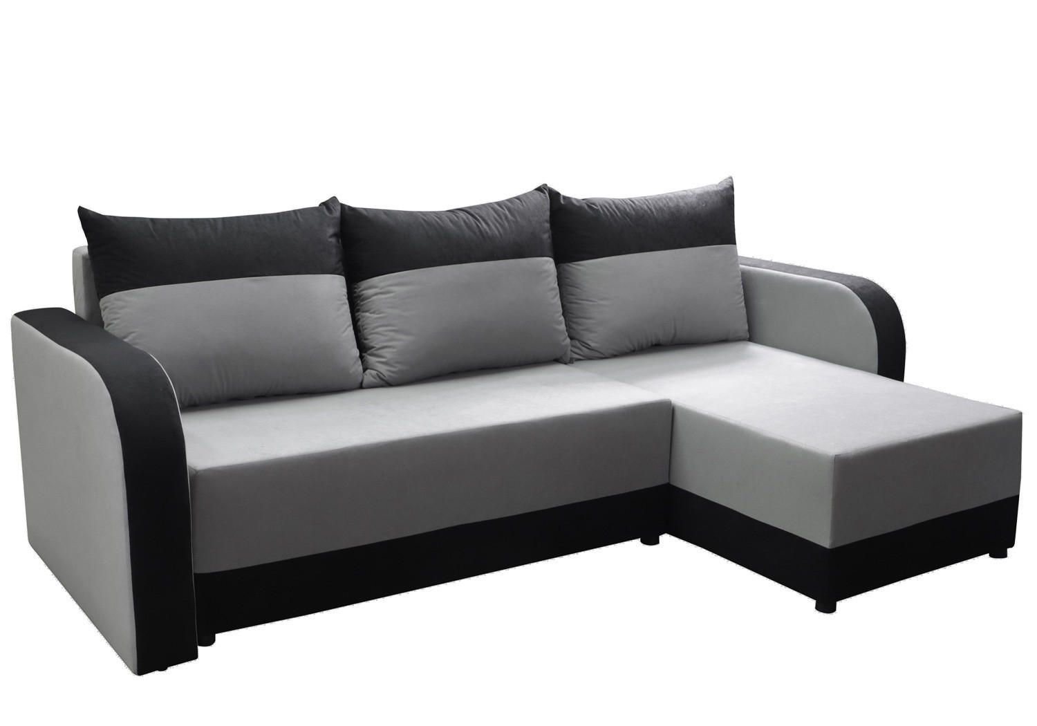 ECKSOFA Hawana Schwarz/Grau - Cappuccino, Textil (280/138cm) - imoebel24