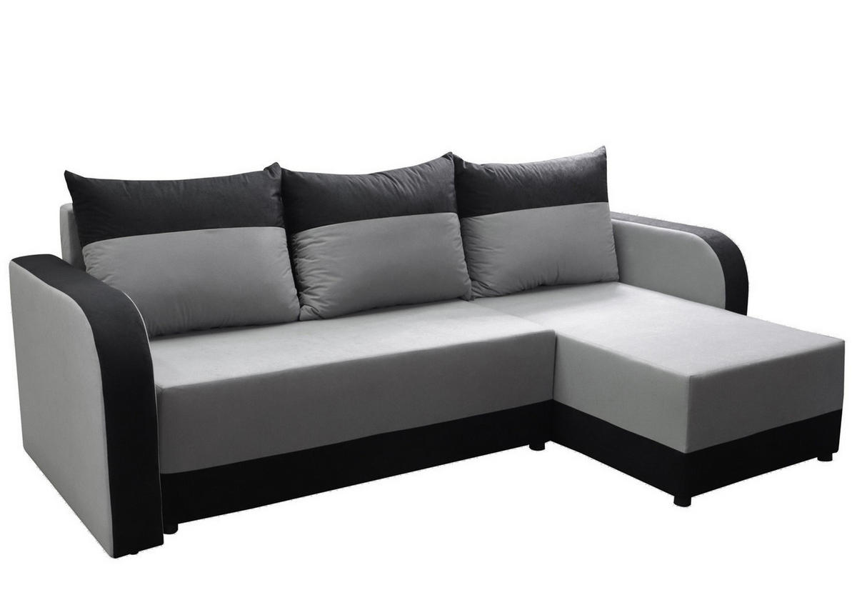 ECKSOFA Hawana Schwarz/Grau - Cappuccino, Textil (280/138cm) - imoebel24