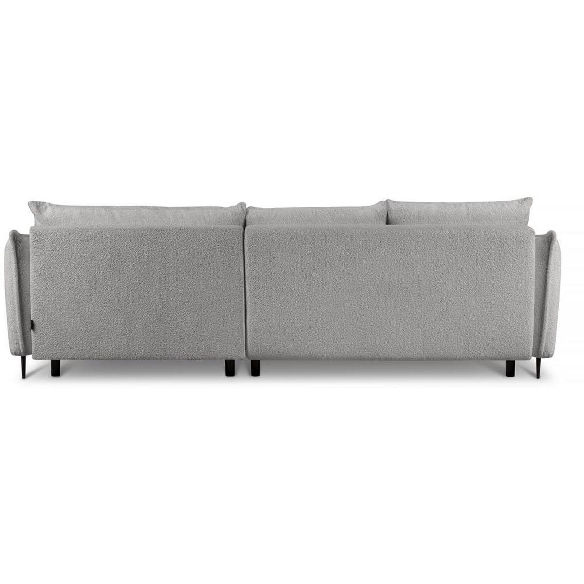 ECKSCHLAFSOFA Bari rechts grau - Schwarz/Grau, Textil (276/158cm) - Beautysofa