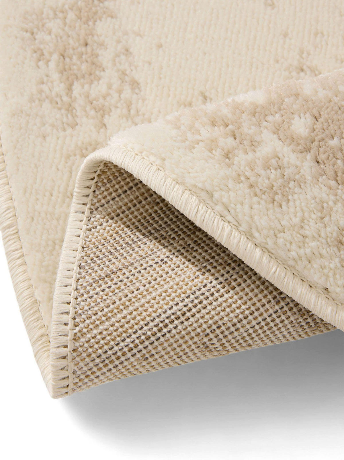 VINTAGE-TEPPICH Suki ø 120 cm rund - Beige/Creme, Kunststoff (120/120cm) - benuta