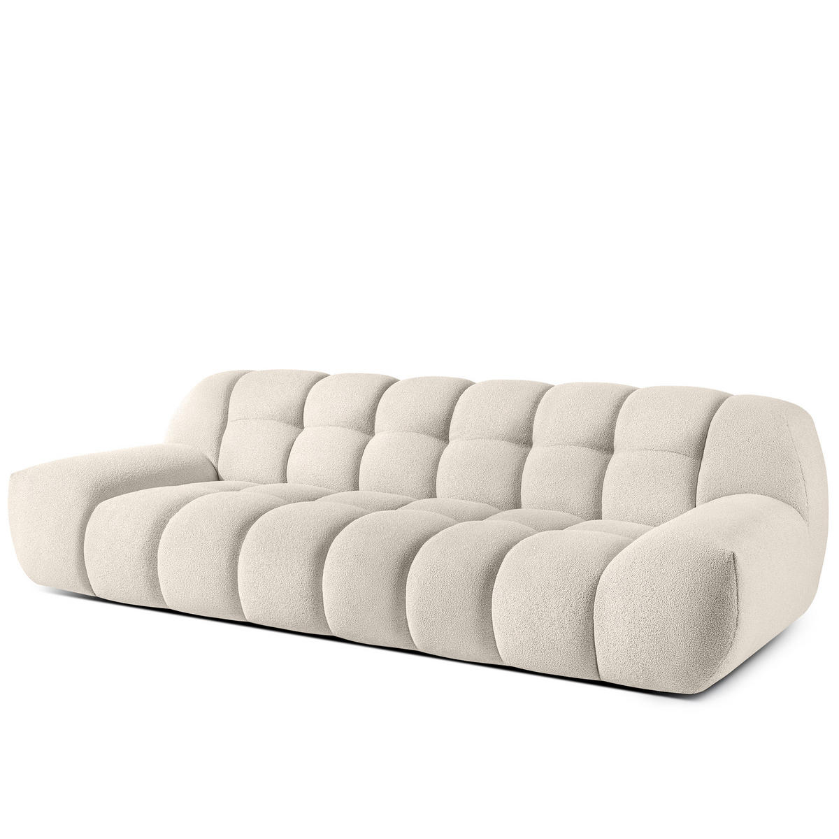 SITZGARNITUR VENA Bouclé, Weiß - Weiß, Holz/Textil (65/38/65cm) - KONSIMO®