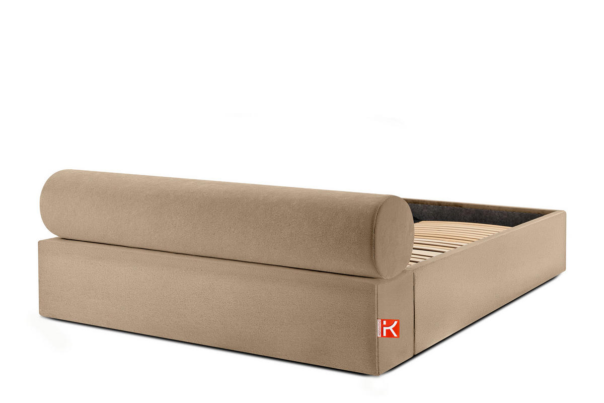 POLSTERBETT LUNEO - Beige/Schwarz, Holz/Holzwerkstoff (162/204cm) - KONSIMO®